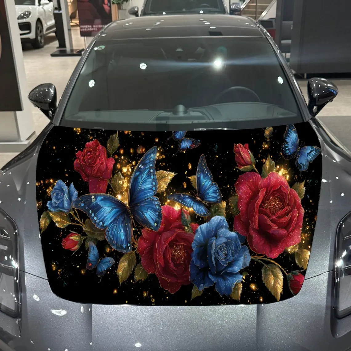 Artistic Rose Butterfly Car Hood Wrap, Nature Inspired Car Hood Decal, Car Exterior Accessory, Waterproof and Self-adhesive Auto
Artistic Rose Butterfly Car Hood Wrap, Nature Inspired Car Hood Decal, Car Exterior Accessory, Waterproof and Self-adhesive Auto