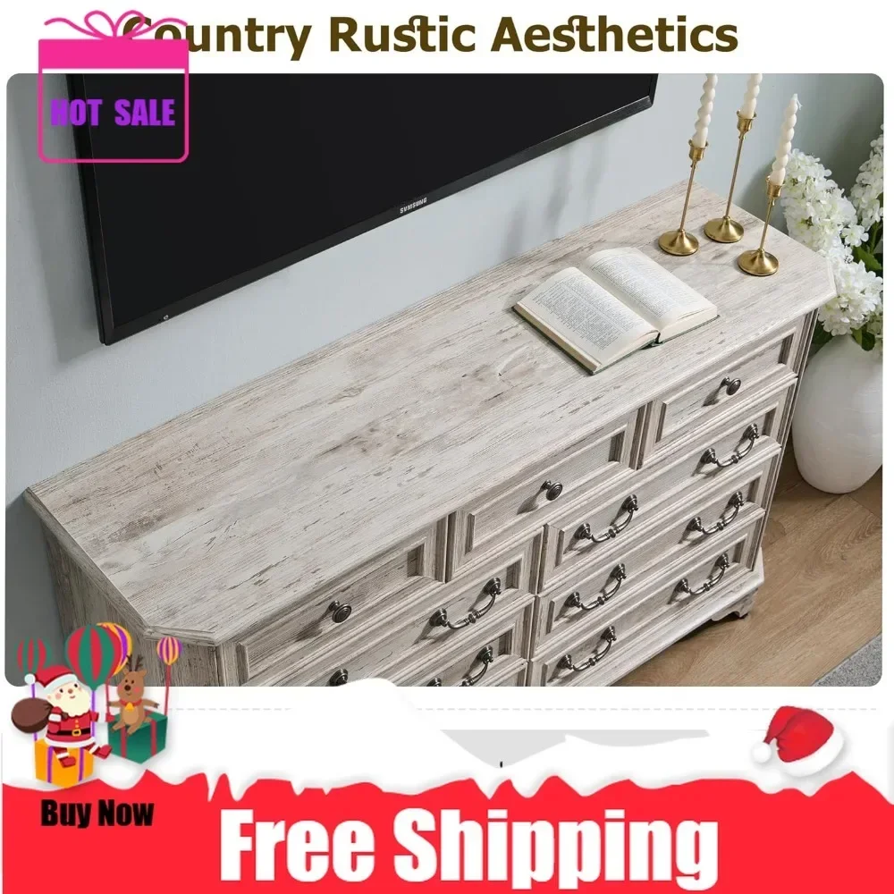 Комод Instant Elevation в стиле фермерского дома с 9 ящиками для спальни, деревянный комод шириной 54 дюйма с натуральной текстурой, винтажный дизайн.
Комод Instant Elevation в стиле фермерского дома с 9 ящиками для спальни, деревянный комод шириной 54 дюйма с натуральной текстурой, винтажный дизайн.