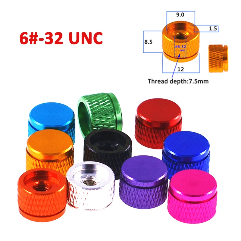 1-10Pcs Aluminum Knurled Thumb Nuts UNC #6-32 Thread Blind Hole Hand Tighten Nut Anodized For RC Models Computer Case 10 Colors
1-10Pcs Aluminum Knurled Thumb Nuts UNC #6-32 Thread Blind Hole Hand Tighten Nut Anodized For RC Models Computer Case 10 Colors