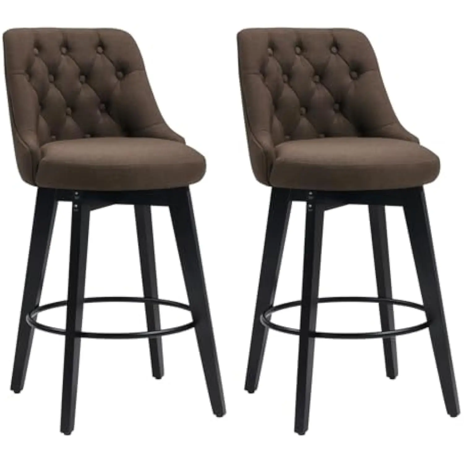 Bar Stools Set of 2, Swivel Barstools with Backs and Wood Legs, 27 Linen Fabric Upholstered Bar Chairs for Kitchen Island, Dini
Bar Stools Set of 2, Swivel Barstools with Backs and Wood Legs, 27 Linen Fabric Upholstered Bar Chairs for Kitchen Island, Dini