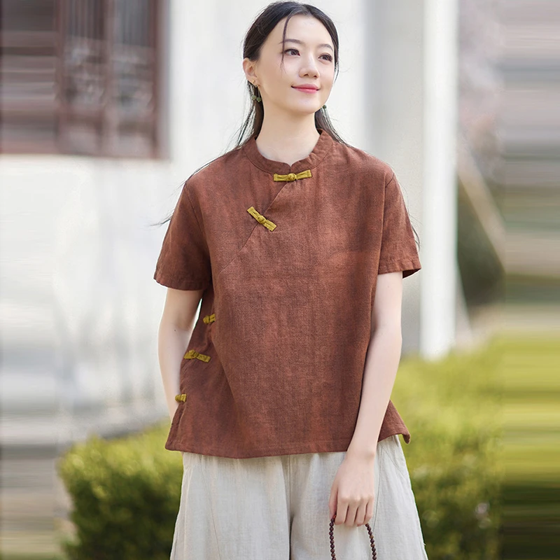 Women Cotton Linen Casual Shirt New 2026 Summer Chinese Style Vintage Mandarin Collar Tie Dye Female Short Sleeve Tops M2594
Women Cotton Linen Casual Shirt New 2026 Summer Chinese Style Vintage Mandarin Collar Tie Dye Female Short Sleeve Tops M2594