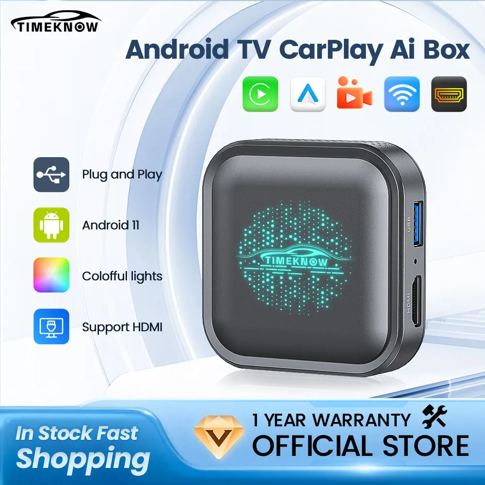 TIMEKNOW Brand CarPlay Ai Box Mini TV Box for Car Android 11 System Wireless CarPlay Android Auto Adapter Support HDMI
TIMEKNOW Brand CarPlay Ai Box Mini TV Box for Car Android 11 System Wireless CarPlay Android Auto Adapter Support HDMI