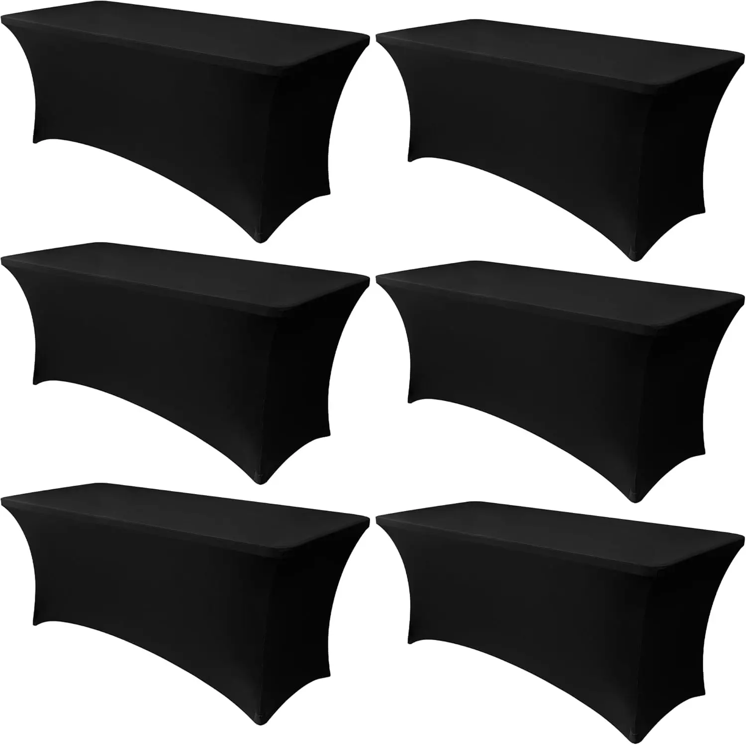 Stretch Spandex Table Covers for 6 Foot Tables, 6 Pack Fitted Rectangular Tablecloth Protector for Wedding Banquet Party, Black
Stretch Spandex Table Covers for 6 Foot Tables, 6 Pack Fitted Rectangular Tablecloth Protector for Wedding Banquet Party, Black
