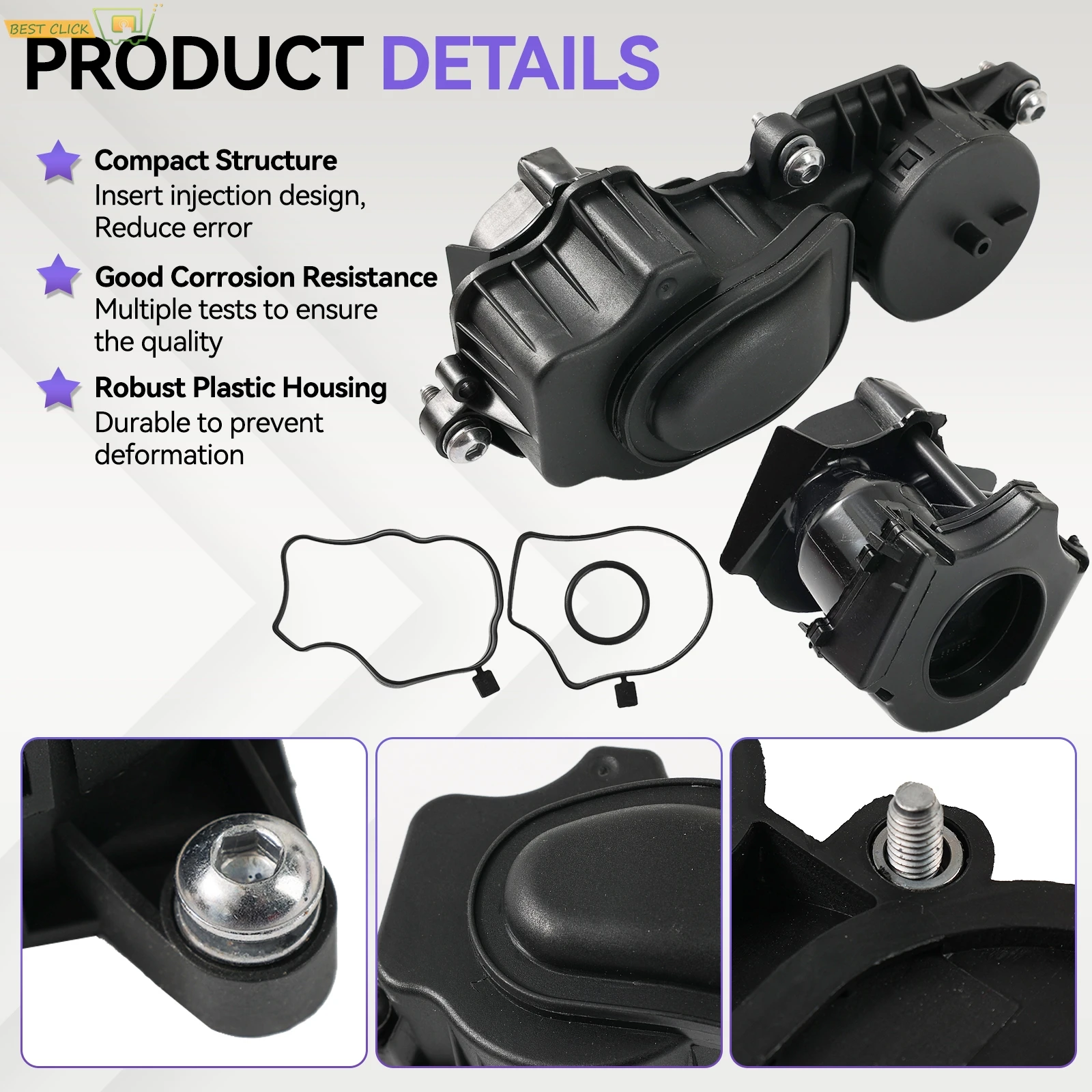 For BMW 3 5 Series E46 E90 E60 330d 325d 525d 530d M57N Engine Crankcase Breather Valve 11127799367 Oil Separator
For BMW 3 5 Series E46 E90 E60 330d 325d 525d 530d M57N Engine Crankcase Breather Valve 11127799367 Oil Separator