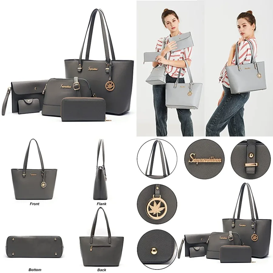 Soperwillton Handbags and Purses for Women Shoulder Tote Bags Top Handle Satchel Purse Set 5pcs
Soperwillton Handbags and Purses for Women Shoulder Tote Bags Top Handle Satchel Purse Set 5pcs