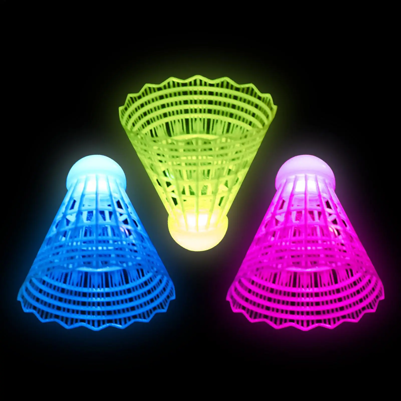 Colorful LED Light Up Plastic Badminton Shuttlecocks, 3 Pcs, Glowing Balls for Indoor & Outdoor Sports Training & Games
Colorful LED Light Up Plastic Badminton Shuttlecocks, 3 Pcs, Glowing Balls for Indoor & Outdoor Sports Training & Games