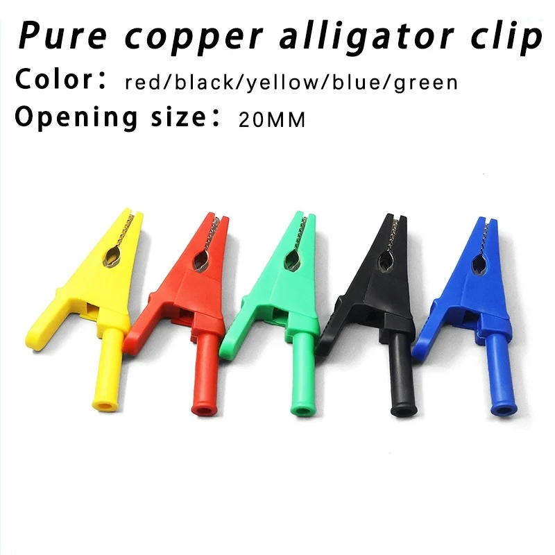 Pure copper alligator clip opening 20mm power connection clip 4mm plug-in safety sheath test clip high current 50A
Pure copper alligator clip opening 20mm power connection clip 4mm plug-in safety sheath test clip high current 50A