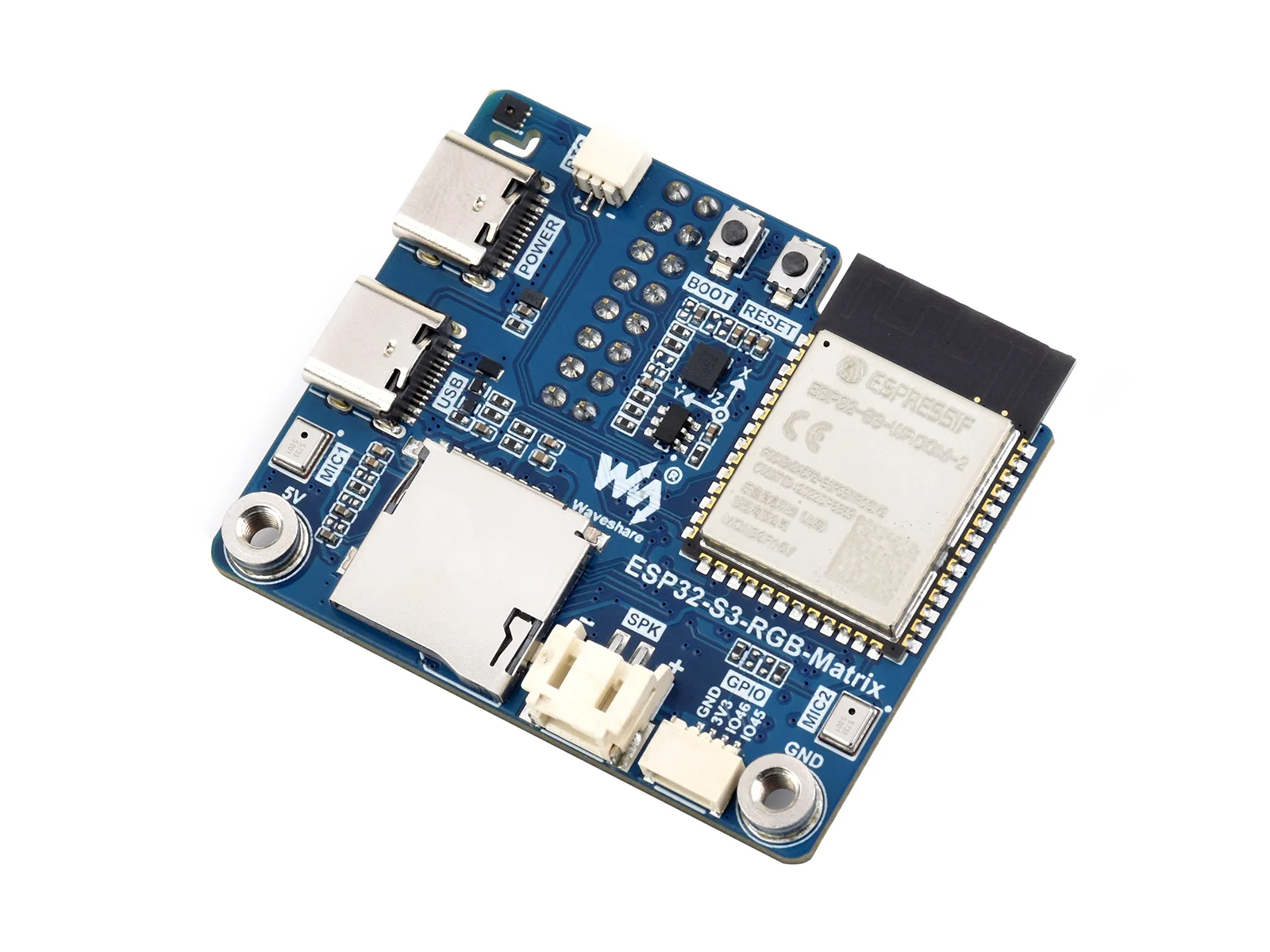 ESP32-S3 RGB Matrix Driver Board, Onboard Dual Microphones Array, Supports 2.4 GHz Wi-Fi,Supports AI Voice Interaction
ESP32-S3 RGB Matrix Driver Board, Onboard Dual Microphones Array, Supports 2.4 GHz Wi-Fi,Supports AI Voice Interaction