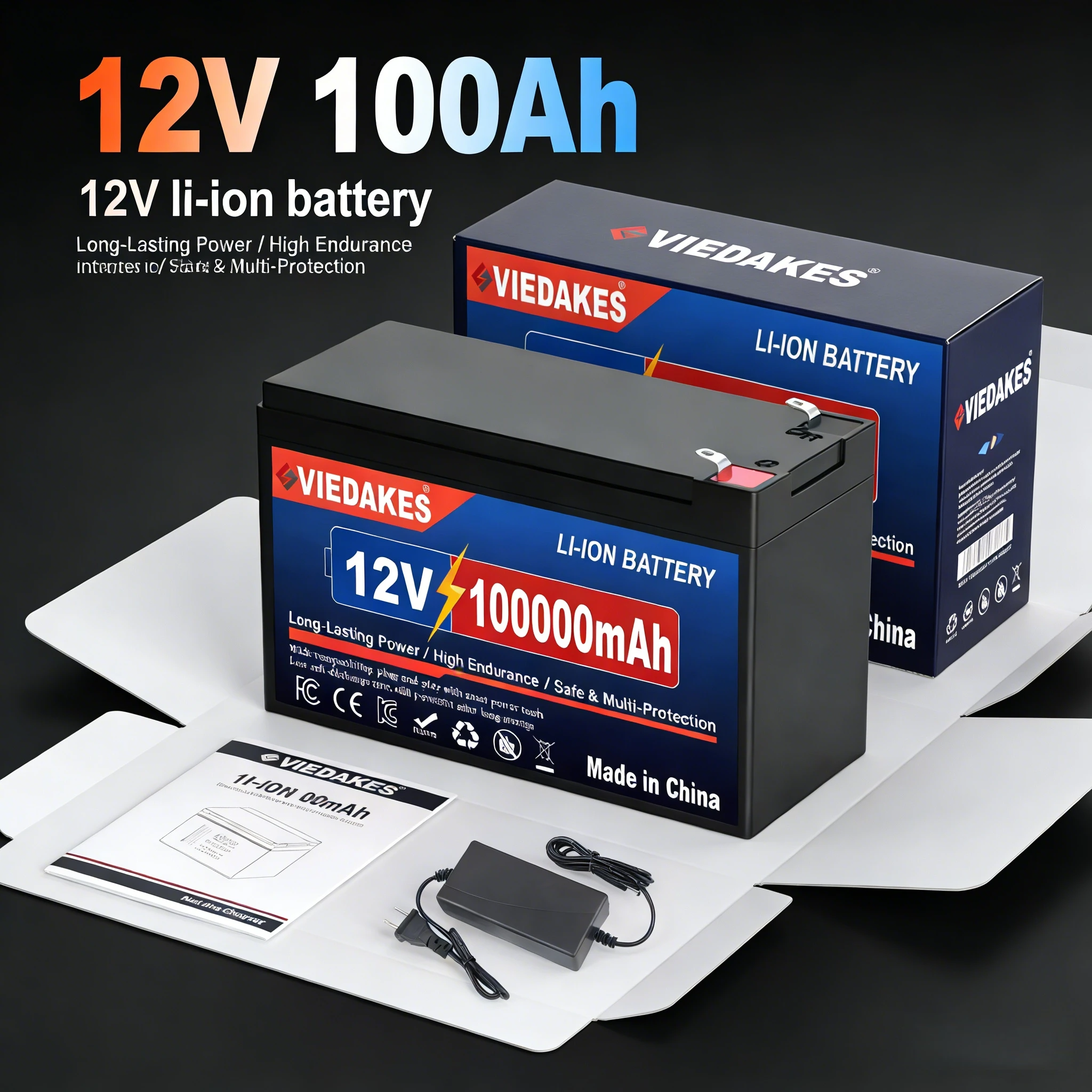 High capacity 100Ah 12V Lifepo4 Rechargeable Battery, Grade A spare Cells for Electric Wheelchair Boat sprayer Solar Camping
High capacity 100Ah 12V Lifepo4 Rechargeable Battery, Grade A spare Cells for Electric Wheelchair Boat sprayer Solar Camping