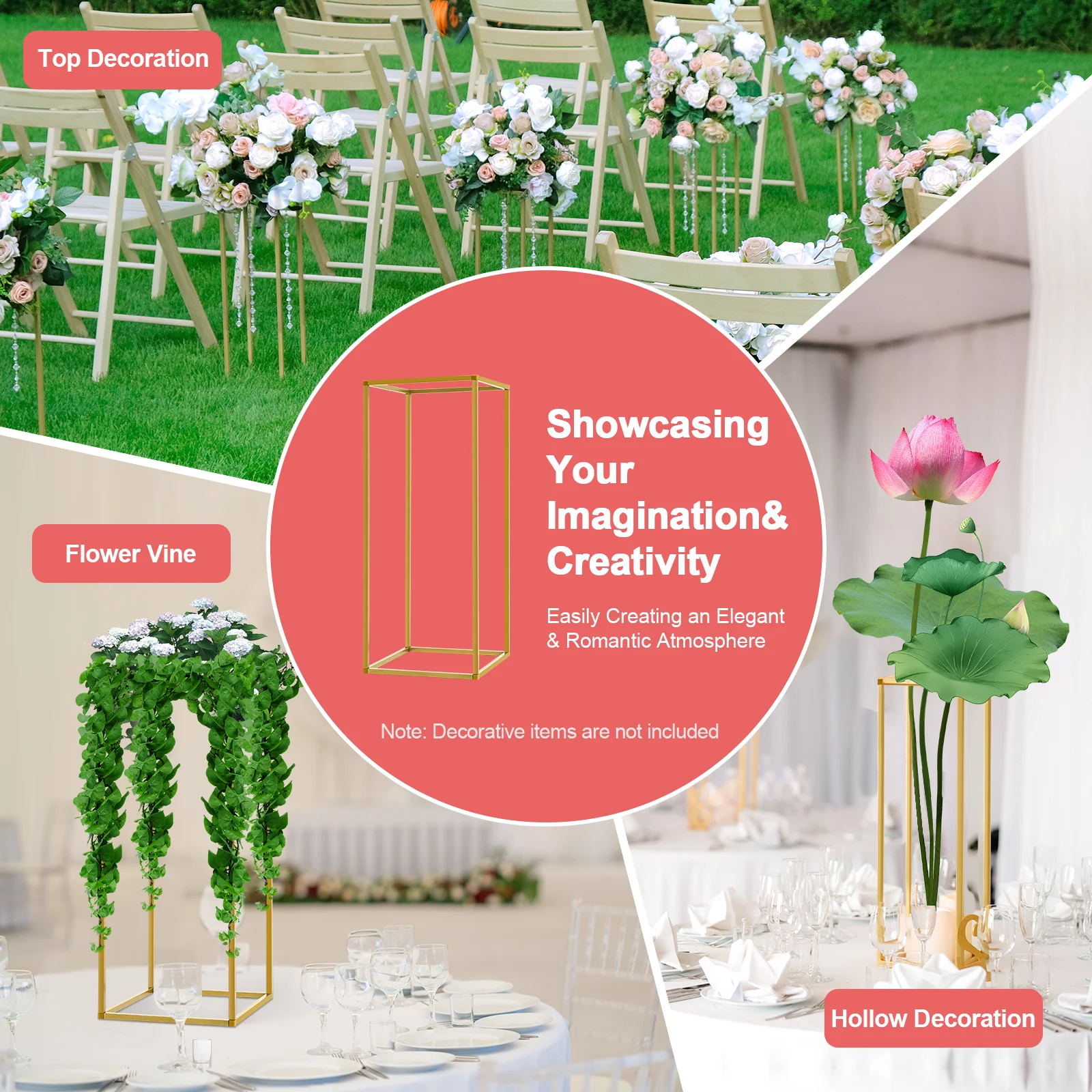 Wedding Flower Stand Set Modern Gold Metal Flower Stands Rectangular Display Rack for Home Party Wedding Decor Centerpieces
Wedding Flower Stand Set Modern Gold Metal Flower Stands Rectangular Display Rack for Home Party Wedding Decor Centerpieces