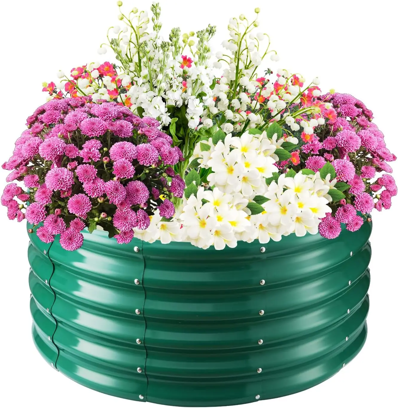 17" Tall Elevated Round Metal Garden Bed 2.7'x2.7' Durable Planter Box for Vegetables Flowers Succulent Patio Outdoor
17" Tall Elevated Round Metal Garden Bed 2.7'x2.7' Durable Planter Box for Vegetables Flowers Succulent Patio Outdoor
