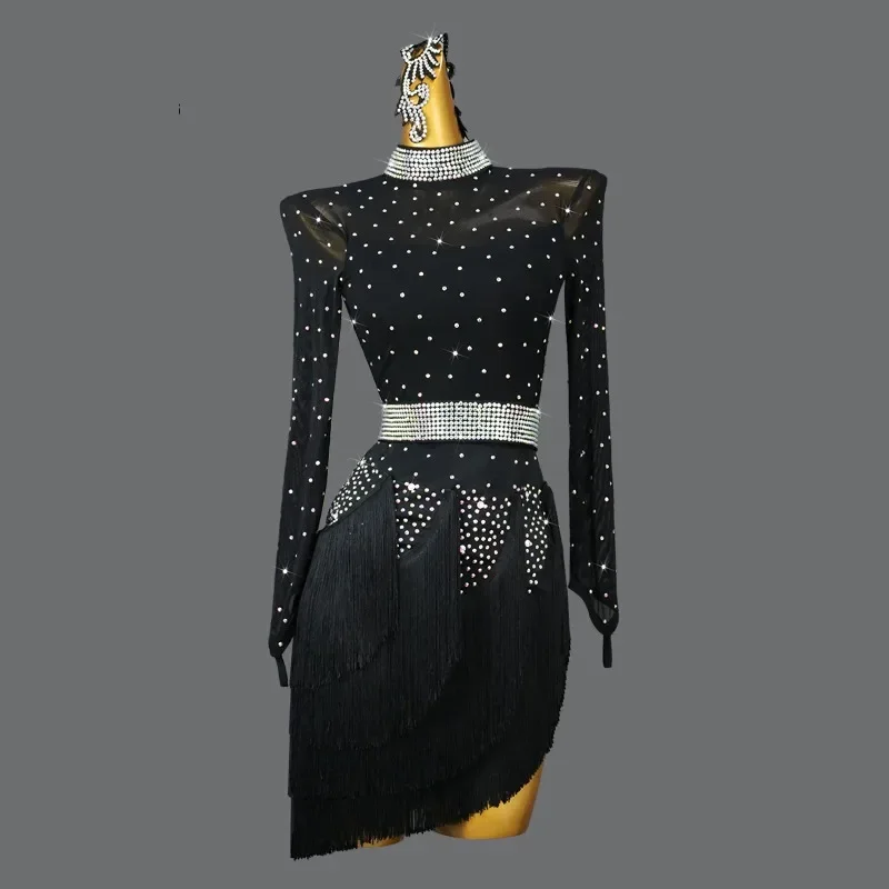 New Black Professional Latin Dance Competition Dress Sexy Backless Party Skirt for Women Ballroom Evening Clothes Wear Girl Suit
New Black Professional Latin Dance Competition Dress Sexy Backless Party Skirt for Women Ballroom Evening Clothes Wear Girl Suit