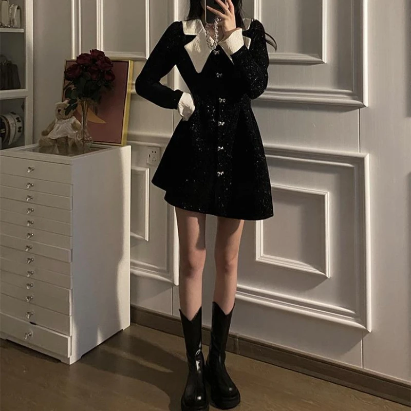 Korean Y2K Mini Bodycon Dresses for Women Gothic Black Waisted A-line Slim Maxi Dress Ladies Birthday Party Elegant Streetwear
Korean Y2K Mini Bodycon Dresses for Women Gothic Black Waisted A-line Slim Maxi Dress Ladies Birthday Party Elegant Streetwear