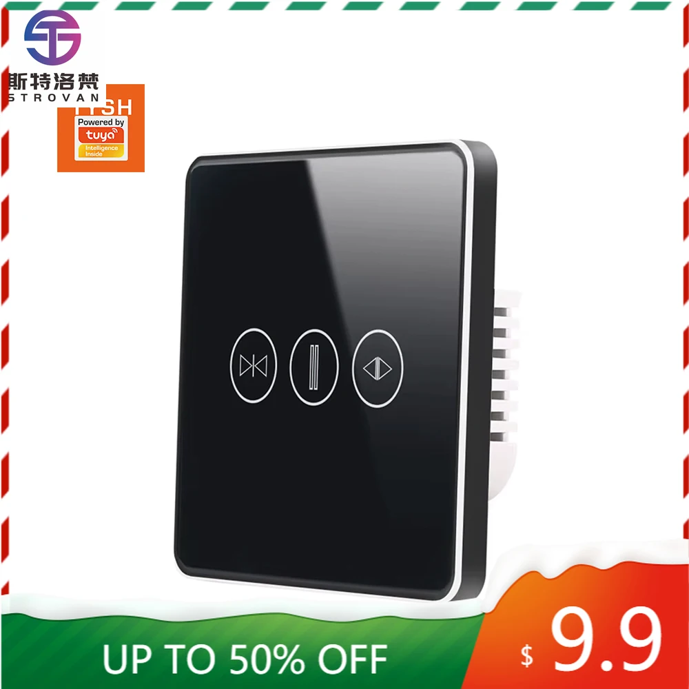 STLF Tuya Smart Life Wifi Curtain Switch Glass Touch Switch for Electric Motorized Blinds Roller Shutter With Alexa Google Home
STLF Tuya Smart Life Wifi Curtain Switch Glass Touch Switch for Electric Motorized Blinds Roller Shutter With Alexa Google Home