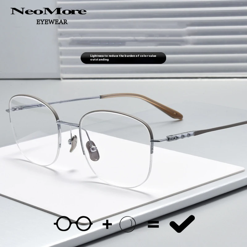 Fashion Luxury Titanium Eyeglass Frame Women's Medical Myopia Half Frame Eyeglass Frame Ultra Lightweight Minimalist Glasses
Fashion Luxury Titanium Eyeglass Frame Women's Medical Myopia Half Frame Eyeglass Frame Ultra Lightweight Minimalist Glasses