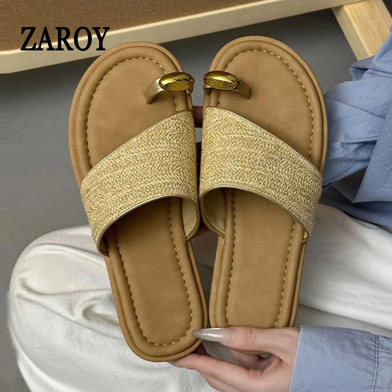 ZAROY Women Slippers Mules Summer Flip Flops Fashion Metal Clip Toe Thongs Sandals Casual Beach Outdoor Slides Pantuflas шлепки
ZAROY Women Slippers Mules Summer Flip Flops Fashion Metal Clip Toe Thongs Sandals Casual Beach Outdoor Slides Pantuflas шлепки