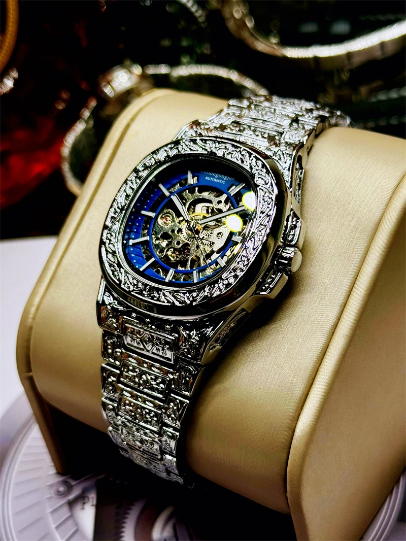 Новые высококачественные ретро-часы класса люкс с автоматическим механическим механизмом для мужчин, с ажурным дизайном, стильные, для делового и повседневного стиля, универсальные, модные, с характером, трендовые мужские часы, модные высококачественные м
Новые высококачественные ретро-часы класса люкс с автоматическим механическим механизмом для мужчин, с ажурным дизайном, стильные, для делового и повседневного стиля, универсальные, модные, с характером, трендовые мужские часы, модные высококачественные м