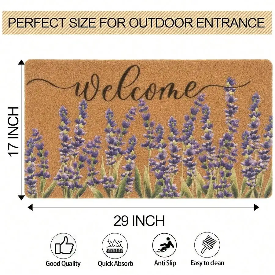 Lavender Welcome Doormat Coir Non-Slip Outdoor Entrance Mat For Front Door
Lavender Welcome Doormat Coir Non-Slip Outdoor Entrance Mat For Front Door