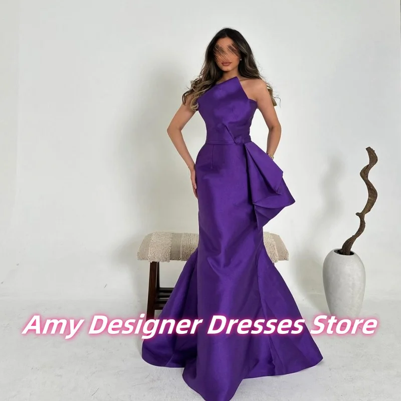 Luxury Satin Strapless Evening Dresses For Arabic Females Dark Purple Wedding Party Dress Long Mermaid Prom Gowns Customized
Luxury Satin Strapless Evening Dresses For Arabic Females Dark Purple Wedding Party Dress Long Mermaid Prom Gowns Customized