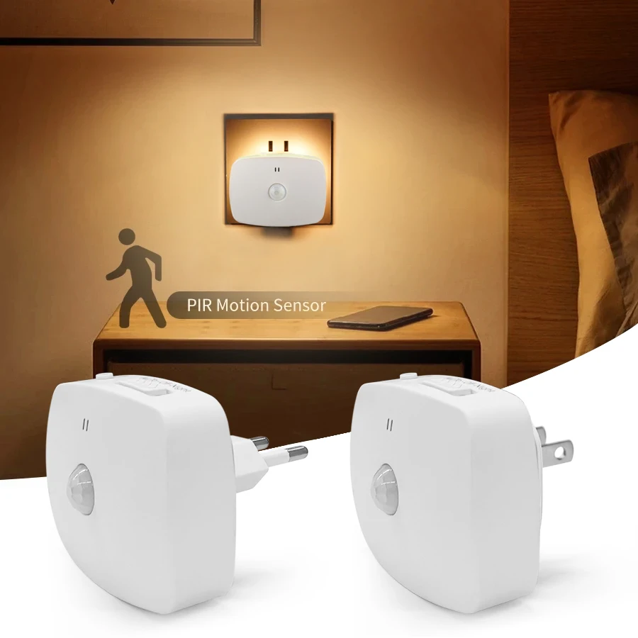 110-240V EU US Socket Led Night Light with PIR Motion Sensor Plug into Wall Lamp for Bedroom Bathroom Hallway Stairs 3 Colors
110-240V EU US Socket Led Night Light with PIR Motion Sensor Plug into Wall Lamp for Bedroom Bathroom Hallway Stairs 3 Colors