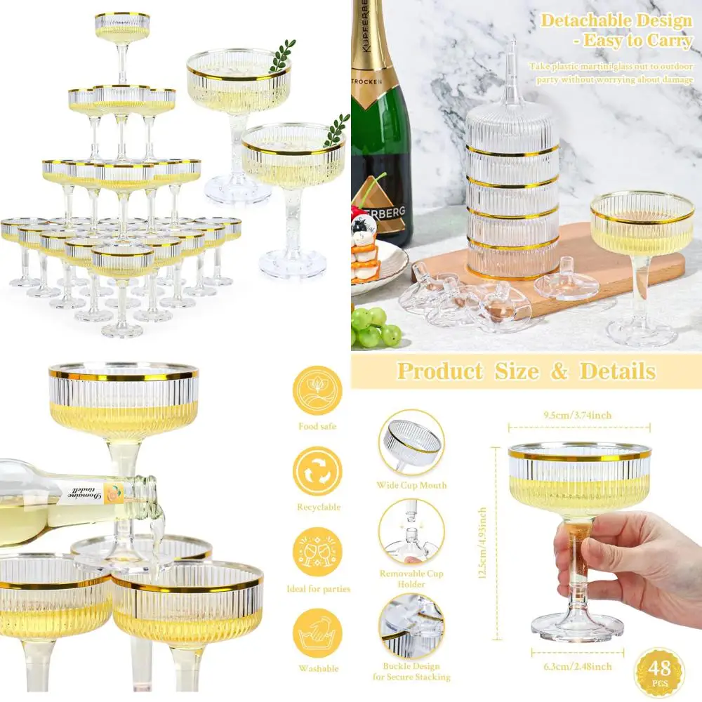 Одноразовые прозрачные пластиковые флейты для шампанского с золотыми ободками, вместимость 5 унций, упаковка 48 штук, идеально подходят для вечеринок и особых мероприятий
Одноразовые прозрачные пластиковые флейты для шампанского с золотыми ободками, вместимость 5 унций, упаковка 48 штук, идеально подходят для вечеринок и особых мероприятий