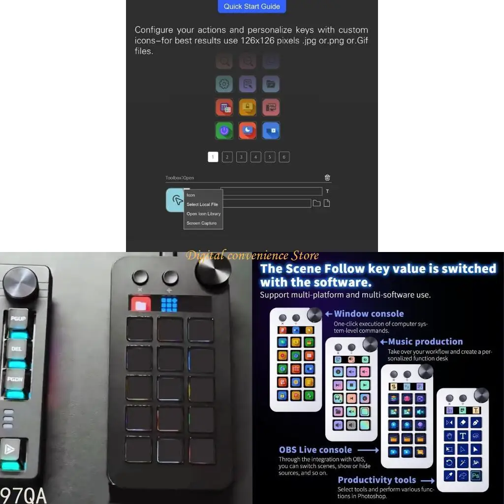 97QA LCD Button 15Keys Live Content Creation Controller StreamDeck Customs Button StreamDeck Visual Keyboards for Win
97QA LCD Button 15Keys Live Content Creation Controller StreamDeck Customs Button StreamDeck Visual Keyboards for Win