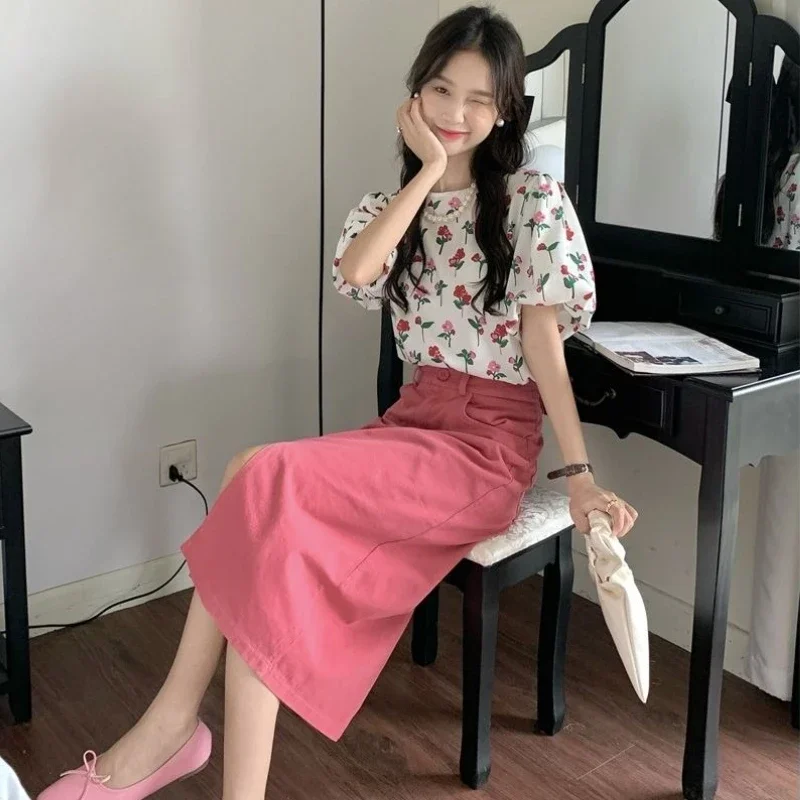 Flowers Women's Two Skirt Piece Set Vacation 2025 Festival Korea New Matching Elegant Casual Stylish Puff Sleeves Female Outfits
Flowers Women's Two Skirt Piece Set Vacation 2025 Festival Korea New Matching Elegant Casual Stylish Puff Sleeves Female Outfits