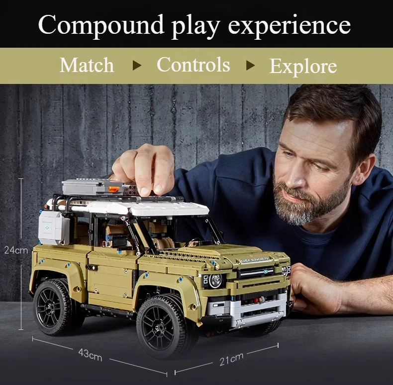 Technical Land Off-road Defender Classic Car Building Blocks 42110 Set Model MOC Vehicle Toys Bricks for Boys Adult Gift
Technical Land Off-road Defender Classic Car Building Blocks 42110 Set Model MOC Vehicle Toys Bricks for Boys Adult Gift