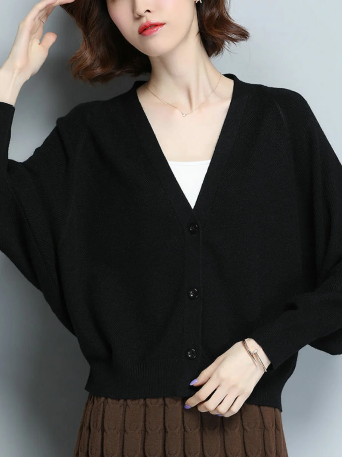 ort Batwing Sve Knitted Open Cardigan Outerwear Loose plus Size Women's Spring Autumn Sweater Jaet Faion Sle
ort Batwing Sve Knitted Open Cardigan Outerwear Loose plus Size Women's Spring Autumn Sweater Jaet Faion Sle