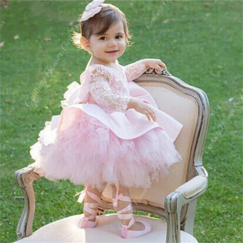 Customized Girl Dress Pink tulle tutu baby girl cloth birthday party gown open back long sleeves baby girl christening gown
Customized Girl Dress Pink tulle tutu baby girl cloth birthday party gown open back long sleeves baby girl christening gown