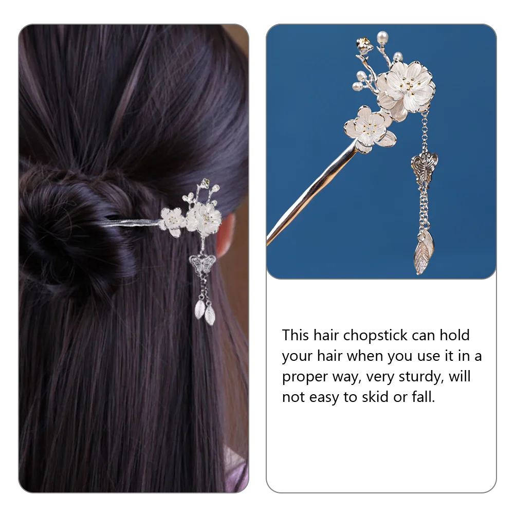 Sturdy Flower Chopstick Plum Blossom Tassel Fork Bun Stick Long Durable Hairpin Accessories Chinese Retro Fork Wedding Bridal
Sturdy Flower Chopstick Plum Blossom Tassel Fork Bun Stick Long Durable Hairpin Accessories Chinese Retro Fork Wedding Bridal