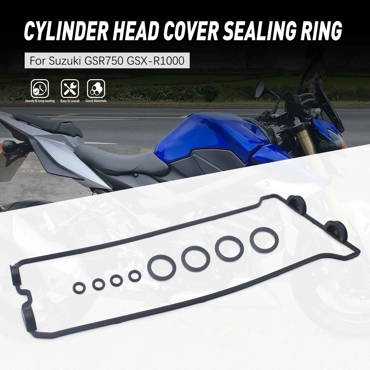 For Suzuki GSX-R1000 GSXR1000 GSX-S750 GSX-S1000 GSR750 Motorcycle Rubber Cylinder Head Valve Cover Gasket Seal 11182-35F00
For Suzuki GSX-R1000 GSXR1000 GSX-S750 GSX-S1000 GSR750 Motorcycle Rubber Cylinder Head Valve Cover Gasket Seal 11182-35F00