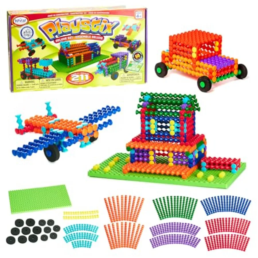 Playstix building sticks kit for kids: ABS plastic, multicolor, flexible connectors and durable rods for STEM construction play
Playstix building sticks kit for kids: ABS plastic, multicolor, flexible connectors and durable rods for STEM construction play