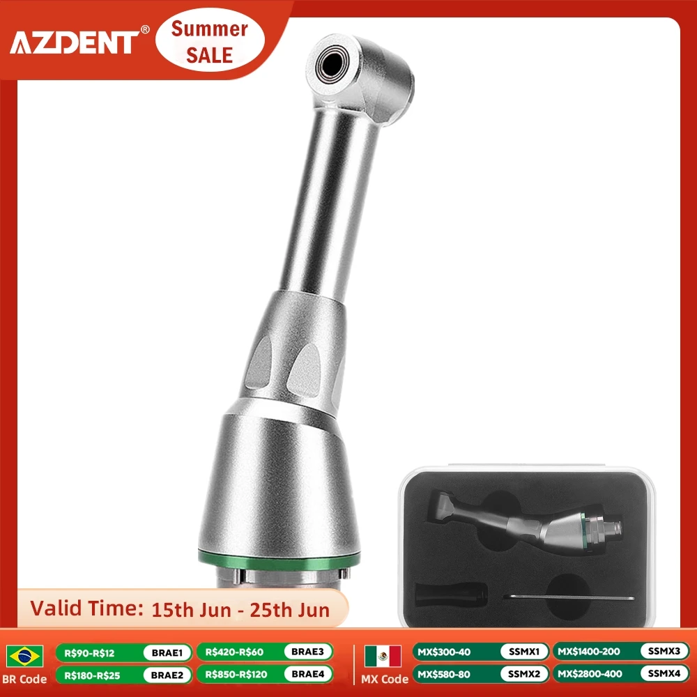 AZDENT Dental 16:1 редукционный угловой наконечник, кнопка для электрического эндодонтического двигателя, стоматологический инструмент для эндодонтической обработки
AZDENT Dental 16:1 редукционный угловой наконечник, кнопка для электрического эндодонтического двигателя, стоматологический инструмент для эндодонтической обработки