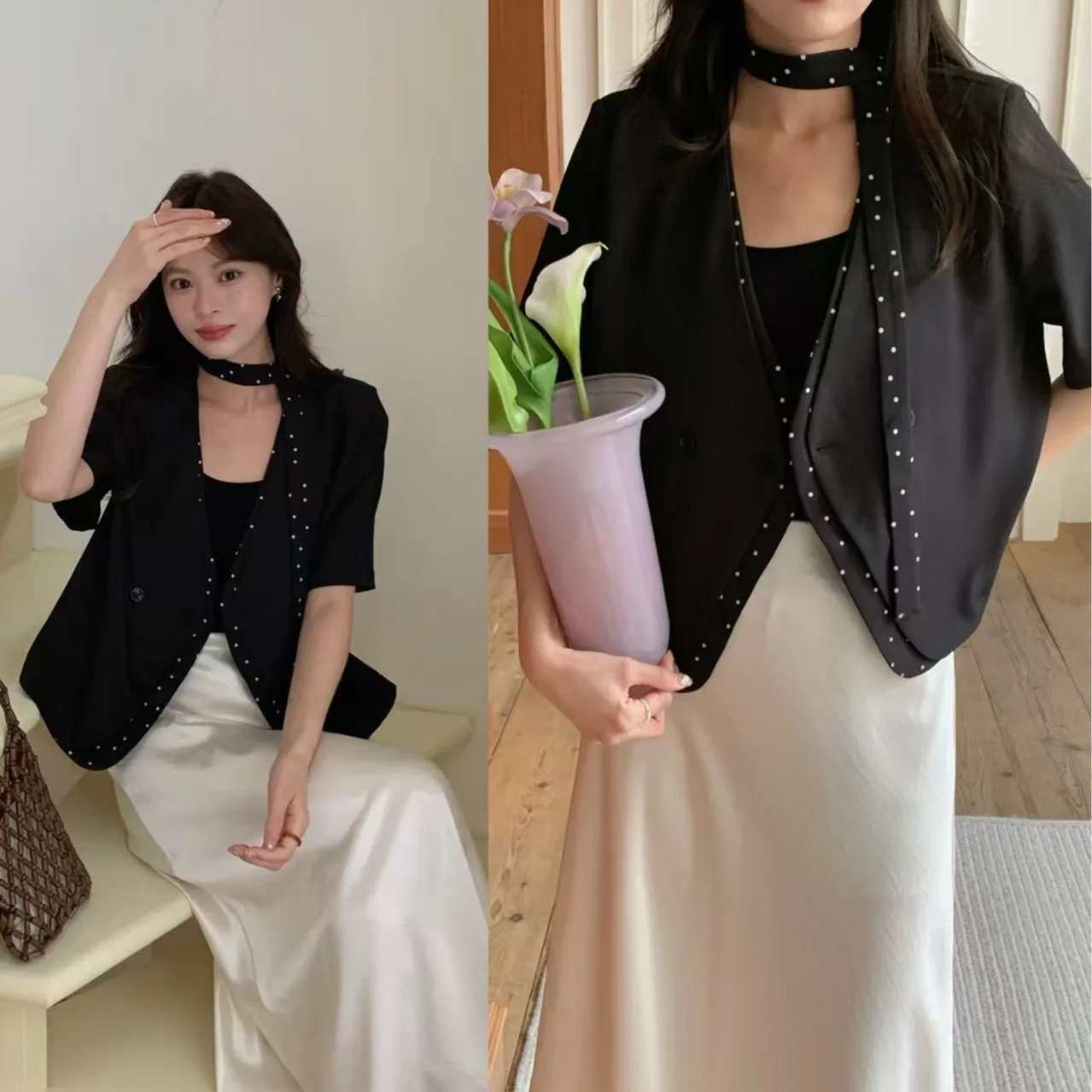Nimo Home Thin Short Sleeve Suit Jacket Design Sense Western Wear with Belt Ladies Summer Polyester Fiber 100% Polyester
Nimo Home Thin Short Sleeve Suit Jacket Design Sense Western Wear with Belt Ladies Summer Polyester Fiber 100% Polyester
