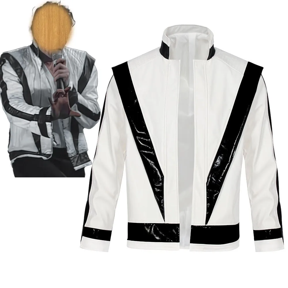 Michael Jack son Cosplay Costumes Thriller Jacket high quality White PU Leather MV show Imitation Retro Halloween Christmas suit
Michael Jack son Cosplay Costumes Thriller Jacket high quality White PU Leather MV show Imitation Retro Halloween Christmas suit