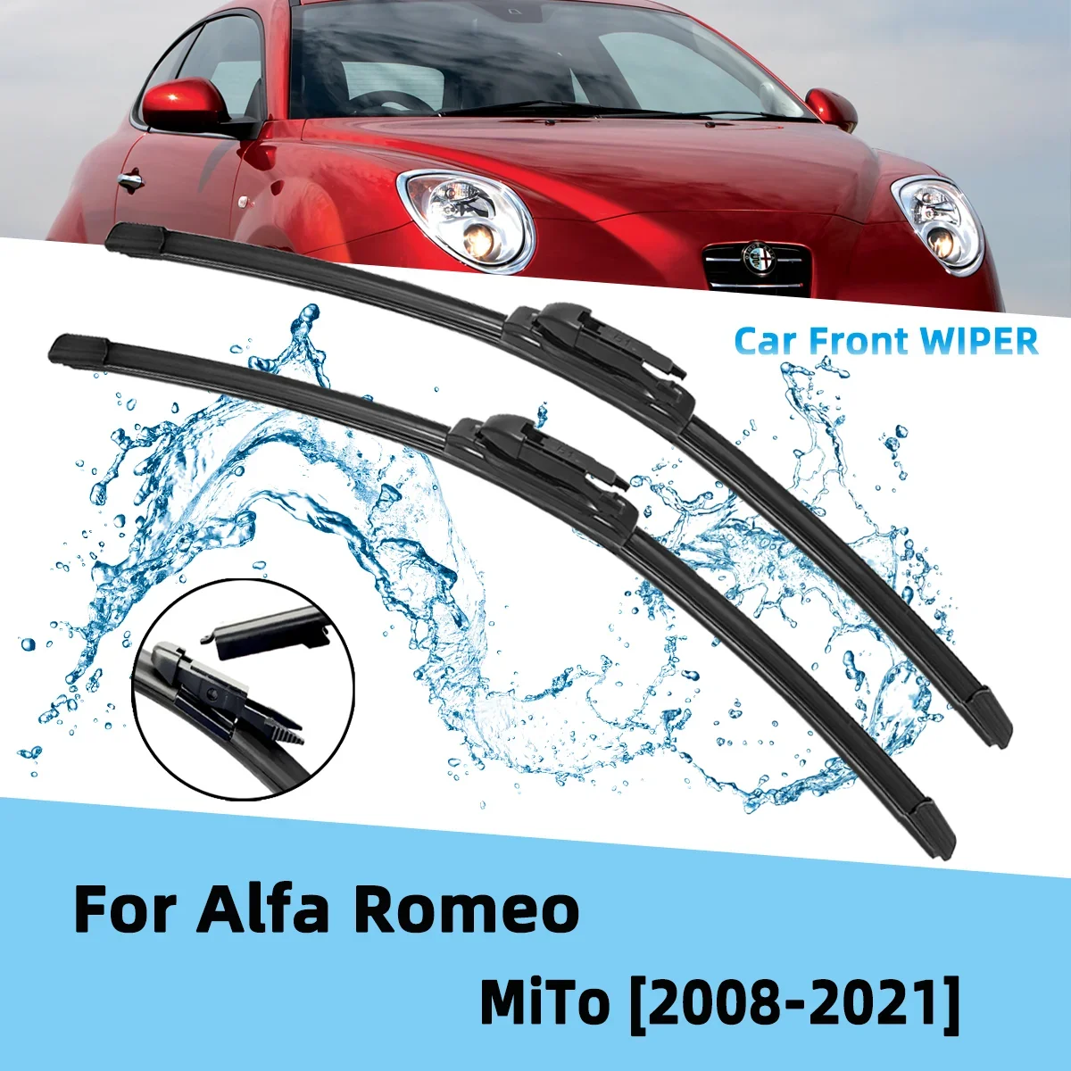 Front Wiper Accessorie Double Rubber Car Wipers for Alfa Romeo MiTo 2008-2021 Wipers Brushes New Upgraded 2021 2020 2019 2018
Front Wiper Accessorie Double Rubber Car Wipers for Alfa Romeo MiTo 2008-2021 Wipers Brushes New Upgraded 2021 2020 2019 2018