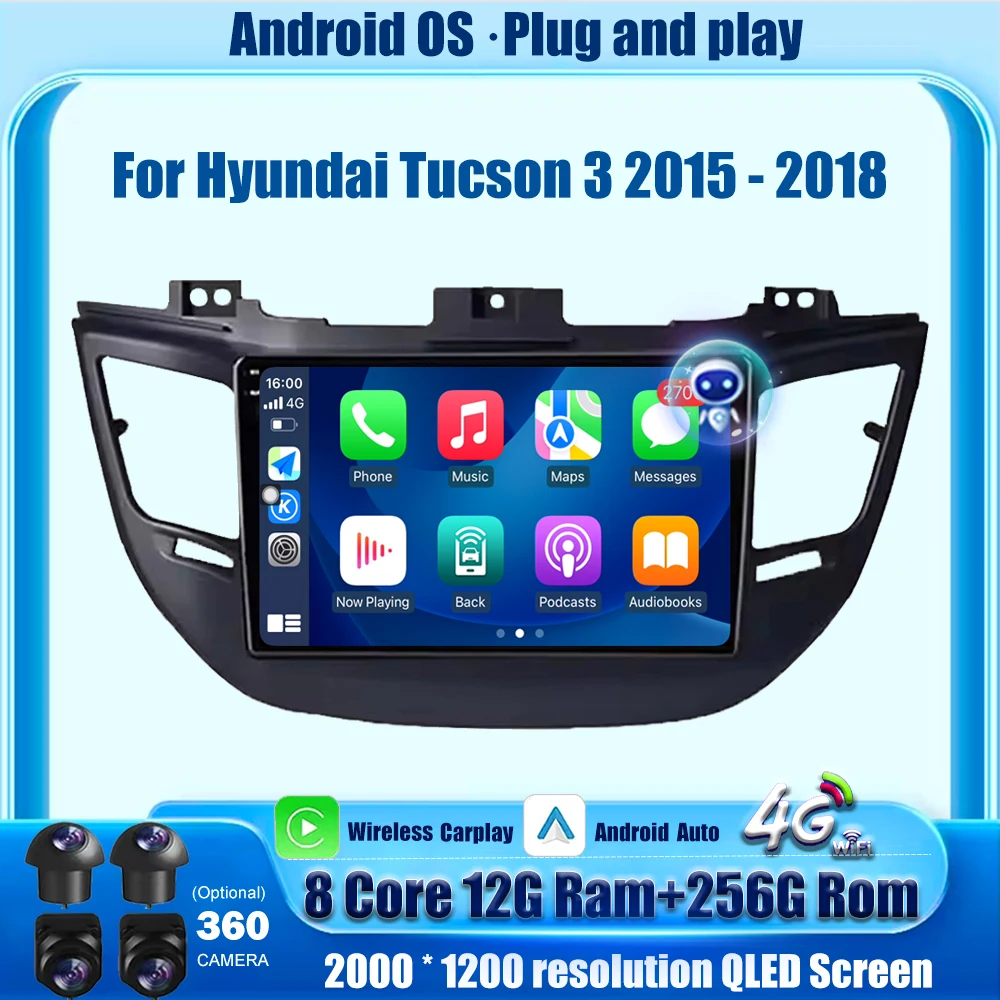 Android Auto Carplay For Hyundai Tucson 3 2015 - 2018 Car Radio Multimedia Video Player GPS Navigation Bluetooth Head Unit WIFI
Android Auto Carplay For Hyundai Tucson 3 2015 - 2018 Car Radio Multimedia Video Player GPS Navigation Bluetooth Head Unit WIFI