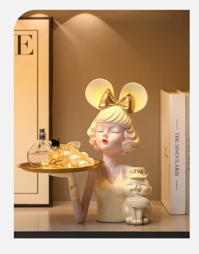 Tray Girl Statue Modern Art Ornament Suitable for Home Decor in Bedroom Entryway TV Cabinet Desktop etc
Tray Girl Statue Modern Art Ornament Suitable for Home Decor in Bedroom Entryway TV Cabinet Desktop etc