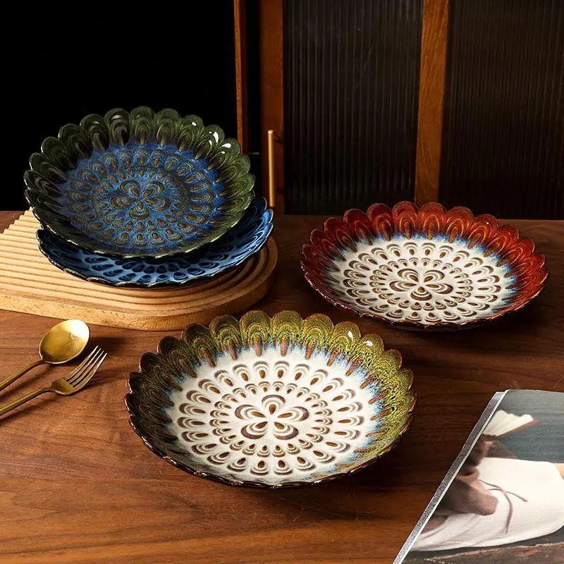 Тарелка для ресторана T4kzi Cerc, фарфоровая тарелка для салата, тарелка для стейка в западном стиле, тарелка для димсамов для домашнего использования, винтажный дизайн
Тарелка для ресторана T4kzi Cerc, фарфоровая тарелка для салата, тарелка для стейка в западном стиле, тарелка для димсамов для домашнего использования, винтажный дизайн