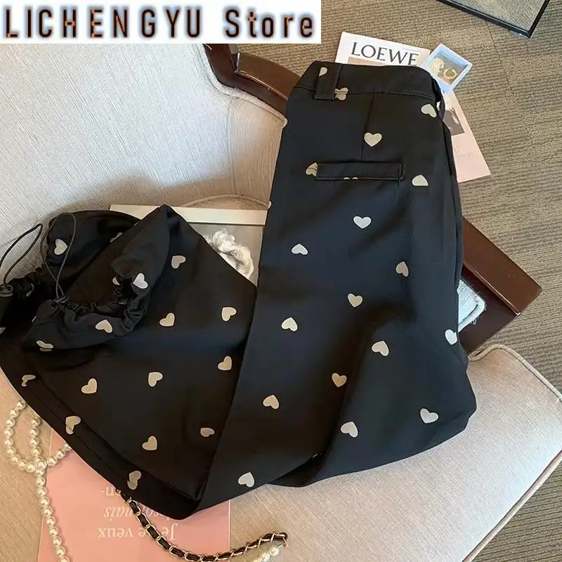New Black Love Casual Wide-Leg Pants for Women Summer Small High Waist Slimming Drape Cool Ankle Banded Pants
New Black Love Casual Wide-Leg Pants for Women Summer Small High Waist Slimming Drape Cool Ankle Banded Pants