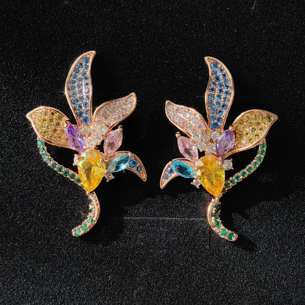 sweet flower earrings for women jewelry zirconia purple pink yellow leaf plant stud earrings party daily wear
sweet flower earrings for women jewelry zirconia purple pink yellow leaf plant stud earrings party daily wear