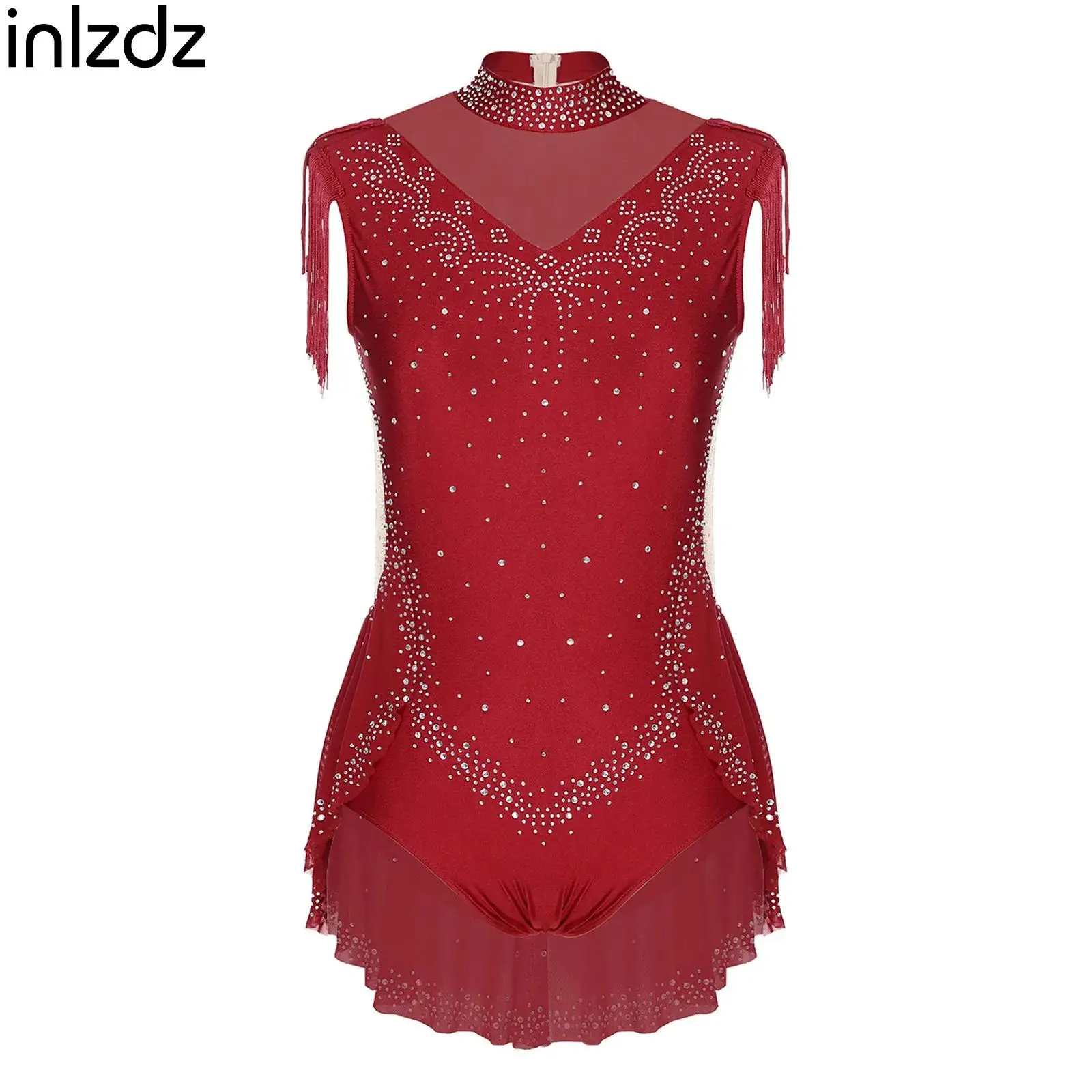 Girls Gymnastics Figure Skating Leotard Sleeveless Rhinestones Mesh Tassel Bodysuit Ballet Lyrical Latin Dance Costume Clothing
Girls Gymnastics Figure Skating Leotard Sleeveless Rhinestones Mesh Tassel Bodysuit Ballet Lyrical Latin Dance Costume Clothing
