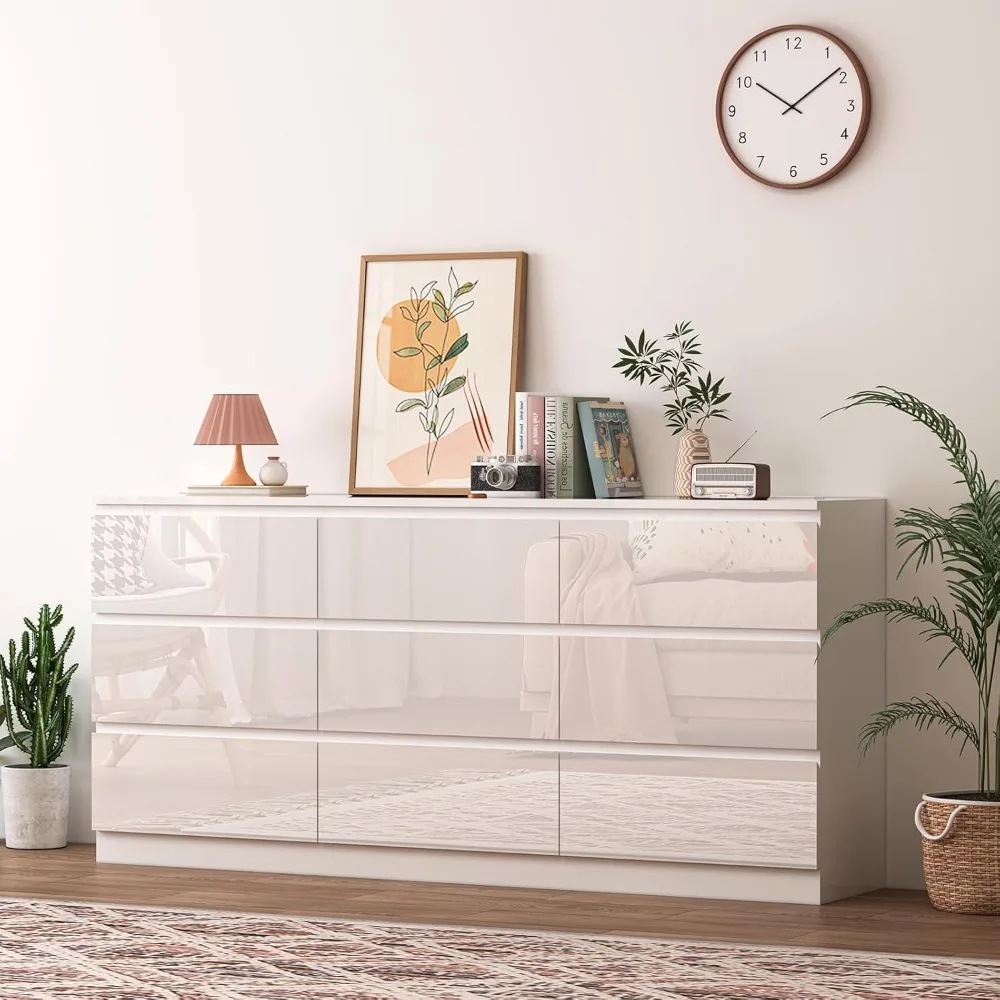 70 Inch 9 Drawer Dresser with Charging Station Modern Handle Free Wood Chest for Bedroom Living Room Entryway Hallway White
70 Inch 9 Drawer Dresser with Charging Station Modern Handle Free Wood Chest for Bedroom Living Room Entryway Hallway White