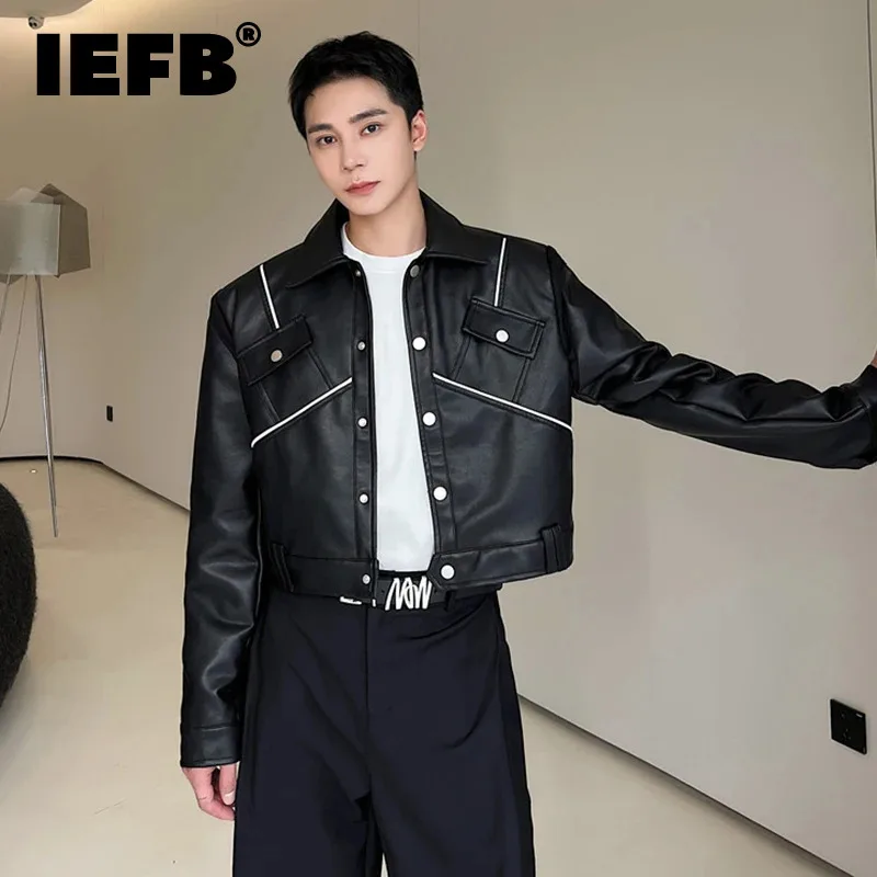 IEFB Patchwork Male PU Leather Jackets High Street Turn-down Collar Contrast Color Men's Short Coats Personality Spring 9C3073
IEFB Patchwork Male PU Leather Jackets High Street Turn-down Collar Contrast Color Men's Short Coats Personality Spring 9C3073
