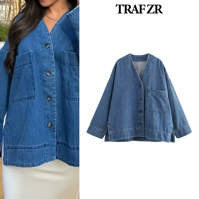 TRAF ZR Cotton Shirts Harajuku Fashion Denim Blouses for Lady Long Sleeve Shirt Y2K Summer Tops Elegant Women's Luxury Blouses
TRAF ZR Cotton Shirts Harajuku Fashion Denim Blouses for Lady Long Sleeve Shirt Y2K Summer Tops Elegant Women's Luxury Blouses