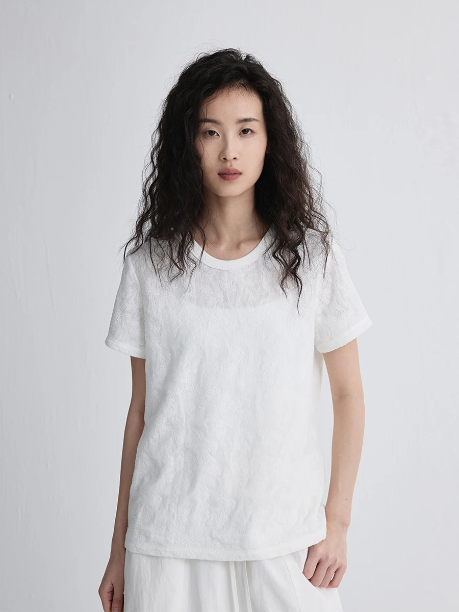 Женский летний топ из полиэстера Ele White, однотонный, круглый вырез, повседневный, с 3D-дизайном
Женский летний топ из полиэстера Ele White, однотонный, круглый вырез, повседневный, с 3D-дизайном