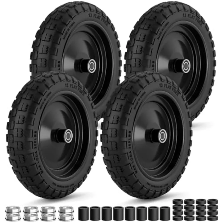 4.00-6 Flat Free Tire and Wheel, 13 Inch Solid Wheelbarrow Tires, 300Lbs Load, 3/4" Axle Hole, 1"-3.5" Hub for Wheelbarrow, Gar
4.00-6 Flat Free Tire and Wheel, 13 Inch Solid Wheelbarrow Tires, 300Lbs Load, 3/4" Axle Hole, 1"-3.5" Hub for Wheelbarrow, Gar