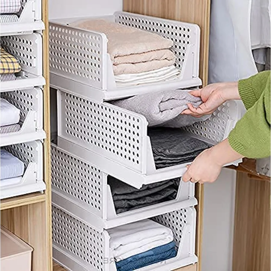 5 Pack Stackable Closet Storage Box, Closet Shelf Organizer and Storage Plastic Drawer Storage, Wardrobe Organizer Closet Organ
5 Pack Stackable Closet Storage Box, Closet Shelf Organizer and Storage Plastic Drawer Storage, Wardrobe Organizer Closet Organ