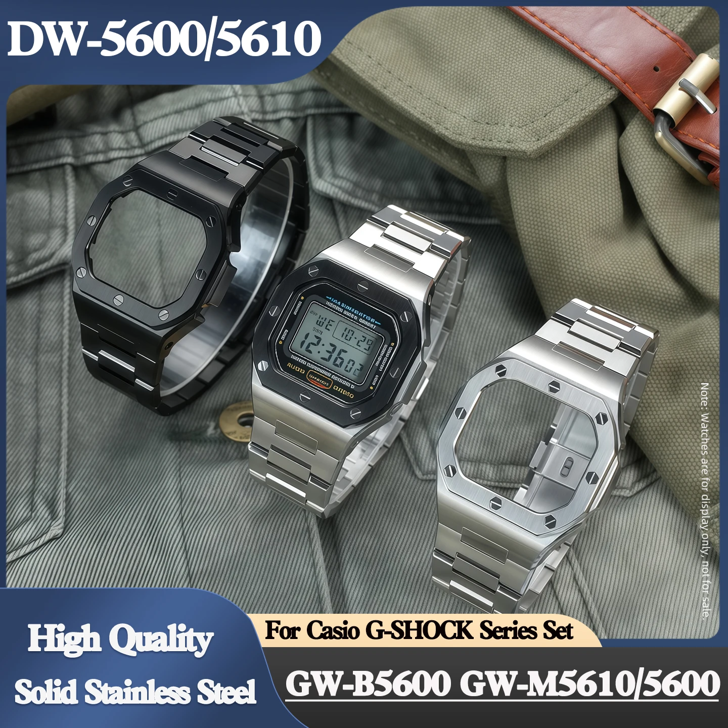 Высококачественный комплект из нержавеющей стали DW5600 GWB5600 для Casio G-SHOCK DW5600 GWM5610: маленький квадратный модифицированный металлический корпус и ремешок
Высококачественный комплект из нержавеющей стали DW5600 GWB5600 для Casio G-SHOCK DW5600 GWM5610: маленький квадратный модифицированный металлический корпус и ремешок